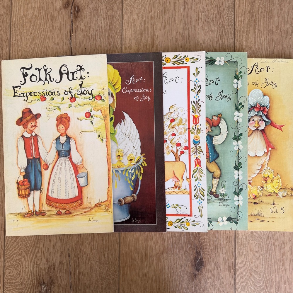 Vintage Jo Sonja Folk Art Expressions of Joy Painting Books Vol 1-5 Set 1975